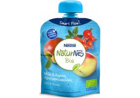 Nestle Naturnes Bio Apple & Wild Rose Fruit, 6m+, 90gr