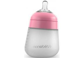 Nanobebe Πλαστικό Μπιμπερό Flexy Κατά των Κολικών με Θηλή Σιλικόνης 270ml για 0+ μηνών Ροζ