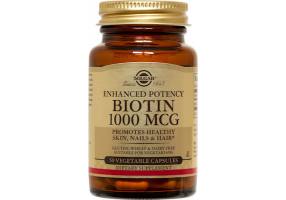 Solgar Enhanced Potency Biotin 1000mcg 50 herbal capsules