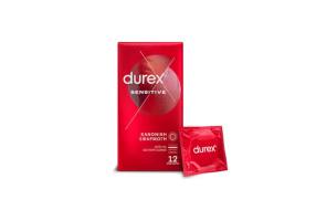 Durex Sensitive Thin Condoms with Regular Application, 12 pcs